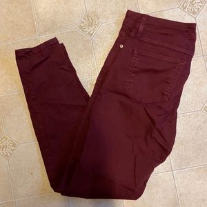 Fran Denim Julie Jeans Size 30 in Burgandy